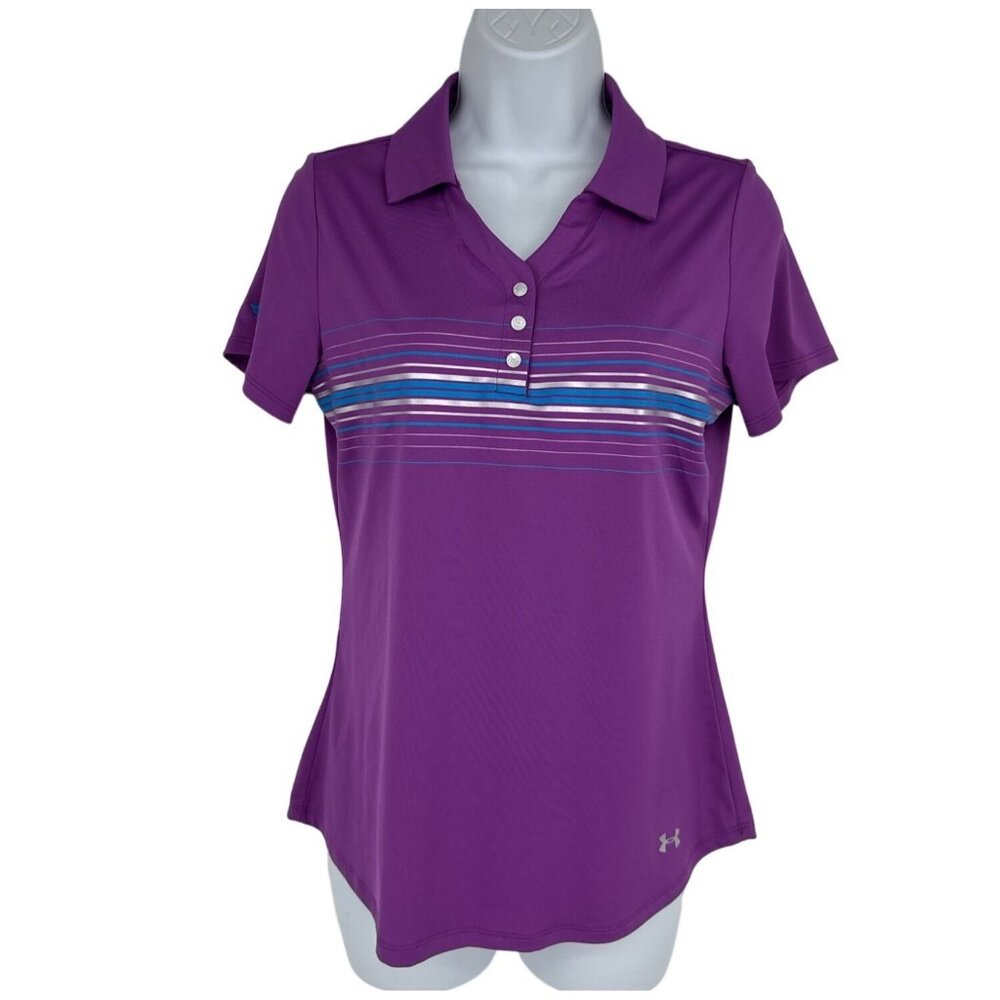 Under Armour Short Sleeve Snap Close Golf Polo Shirt Women's Size S